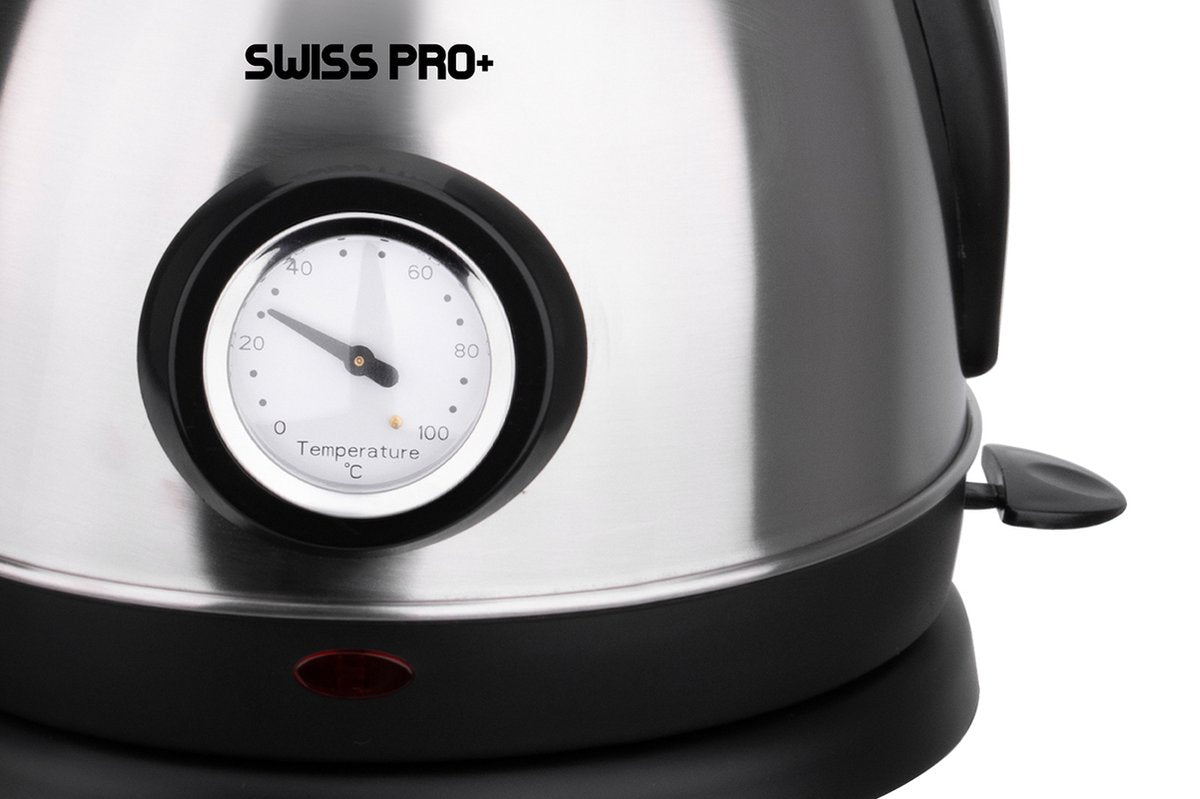 Swiss Pro+ Waterkoker - 1,8L - 2200W - Elektrisch - Zilver