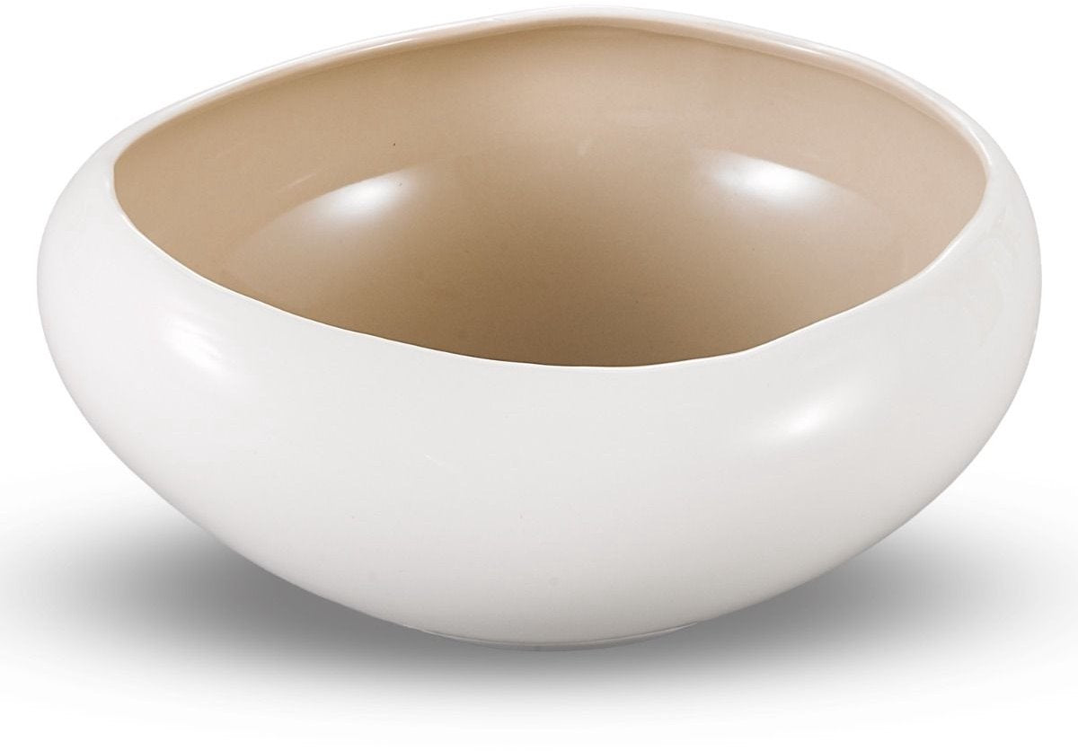 Bricard Barles Schaal - Wit/Taupe - Ø23x20,3x10,3cm