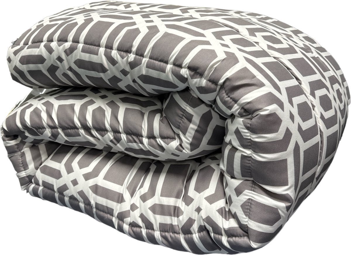 Kadirelli Dubbelzijdig Dekbed zonder Overtrek - 240x220cm - Grijs/Wit - Wasbaar Dekbed - Hoesloos Dekbed - Tweepersoons Dekbed