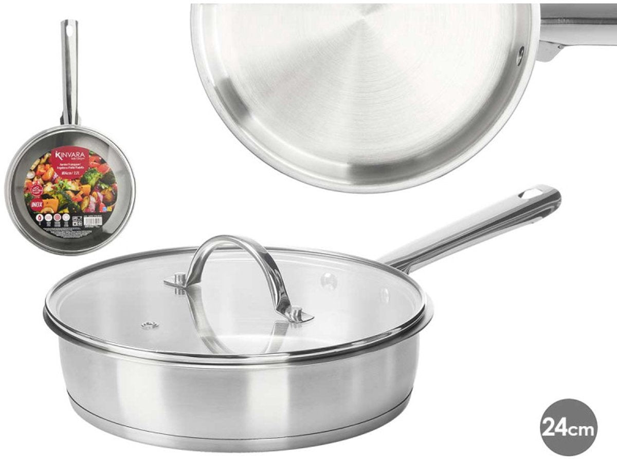 Kinvara Hapjespan met Kristallen Deksel - 24cm - Inductie