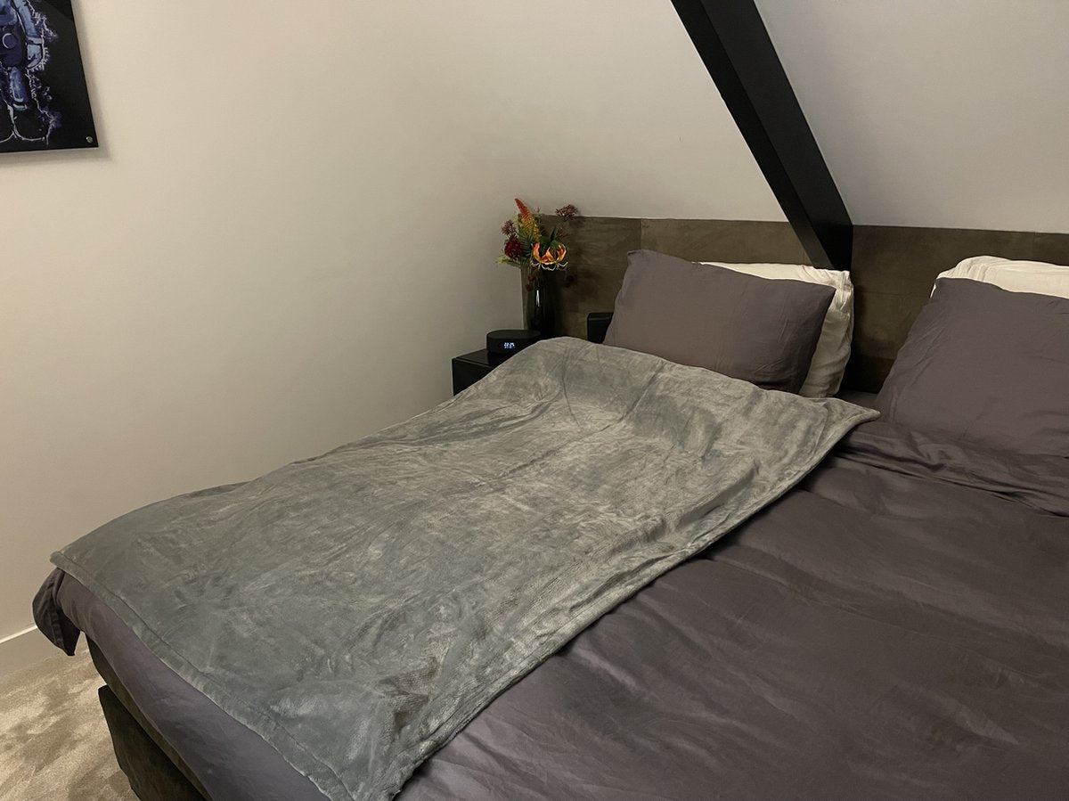 SENSLY Heizdecke/Bettdecke – Mint/Grau – 3 Positionen – 120 x 160 cm