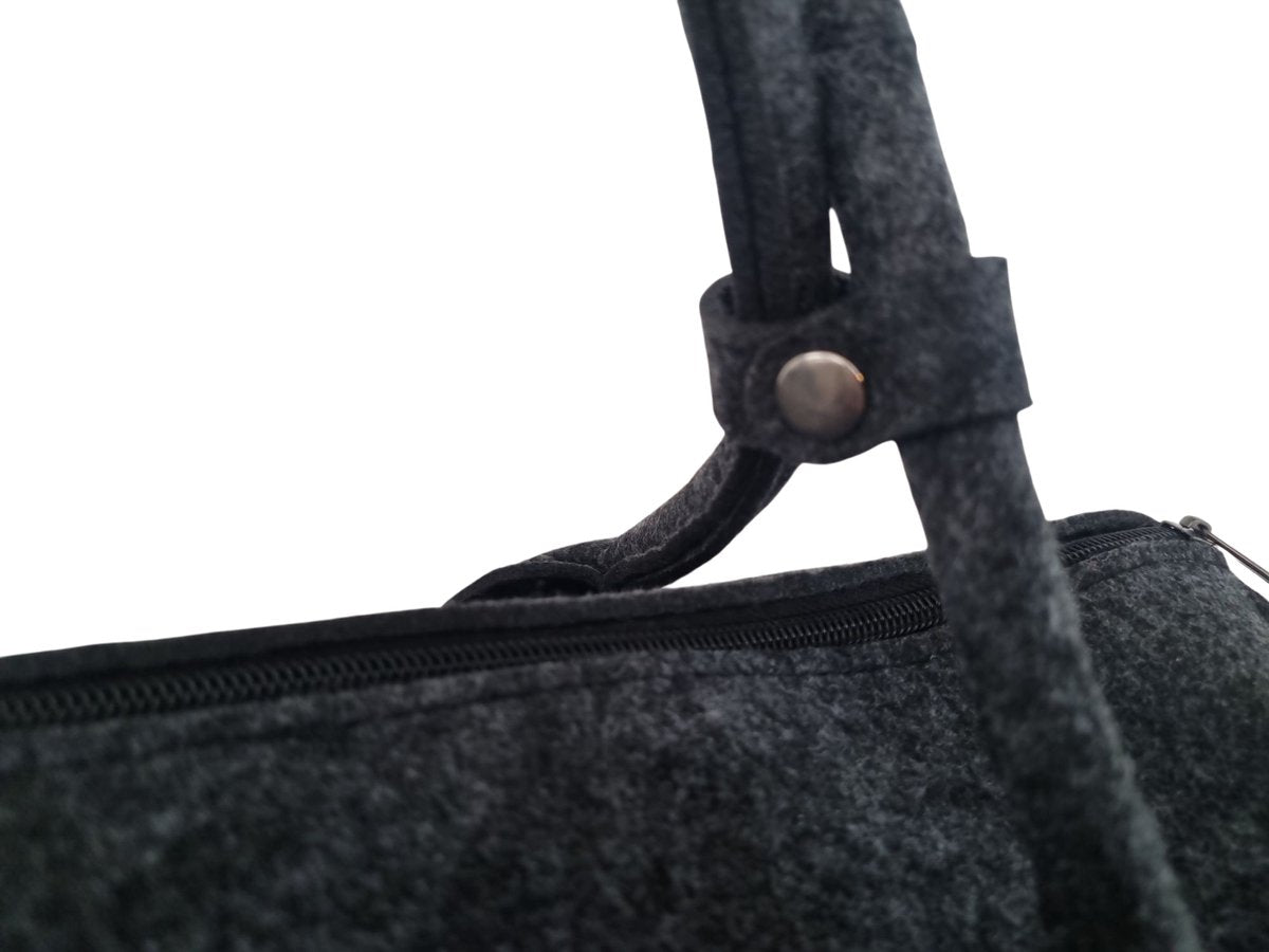 Viva Reistas Vilt met Rits - Antraciet - Shopper - Weekendtas - Luiertas - 50x30x23cm