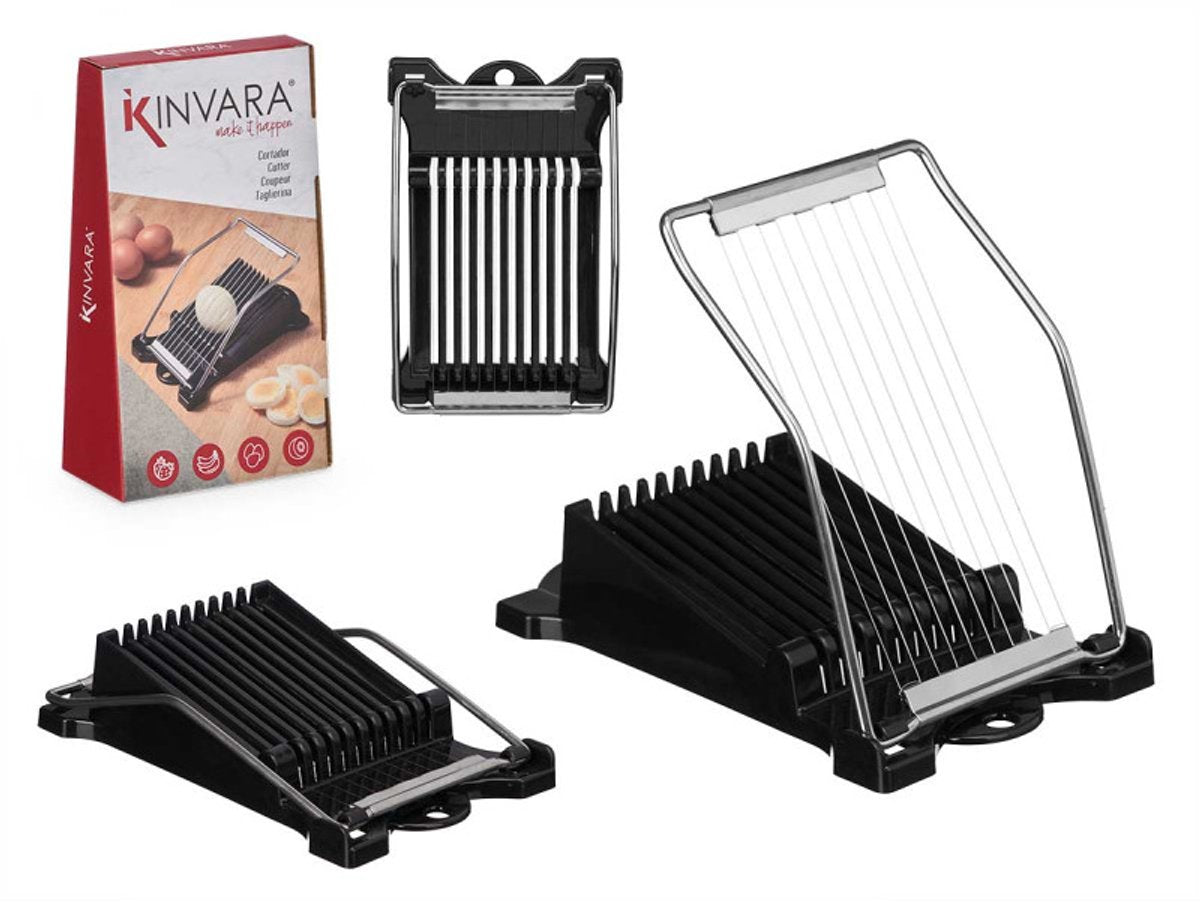 Kinvara Egg Slicer - Black - Stainless Steel Wire - Egg Slicer