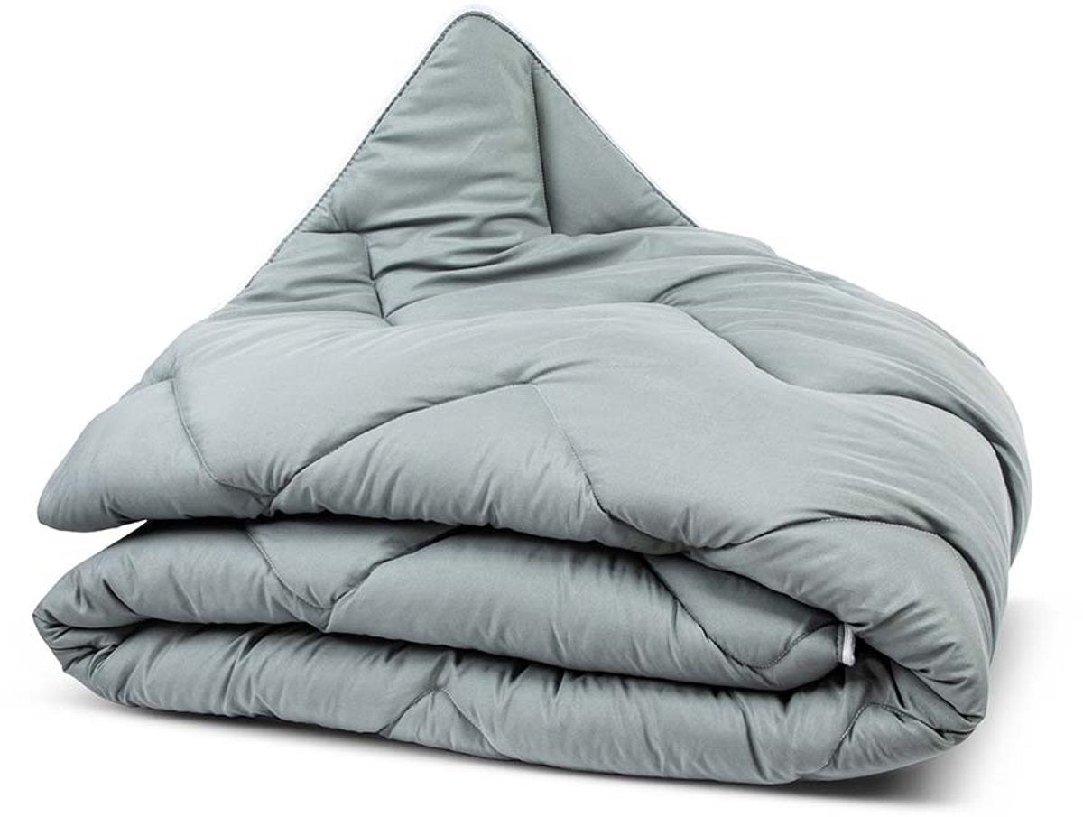 Dreamswan Dubbelzijdig Dekbed zonder Overtrek - 140x200cm - Grijs - Wasbaar Dekbed - Hoesloos Dekbed - Tweepersoons Dekbed