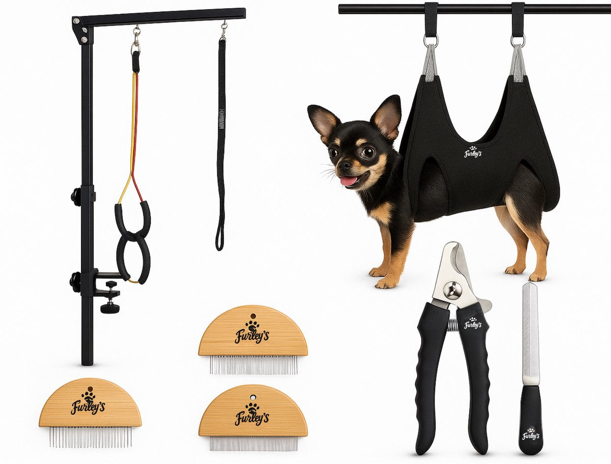 Furley's - Universele trimarm met hangmat - Verstelbaar - Incl. kam, schaar en nagelknipper