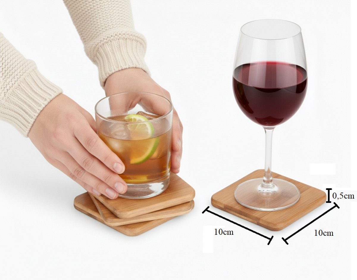 Cheffinger Coaster Set - 5-piece - Bamboo