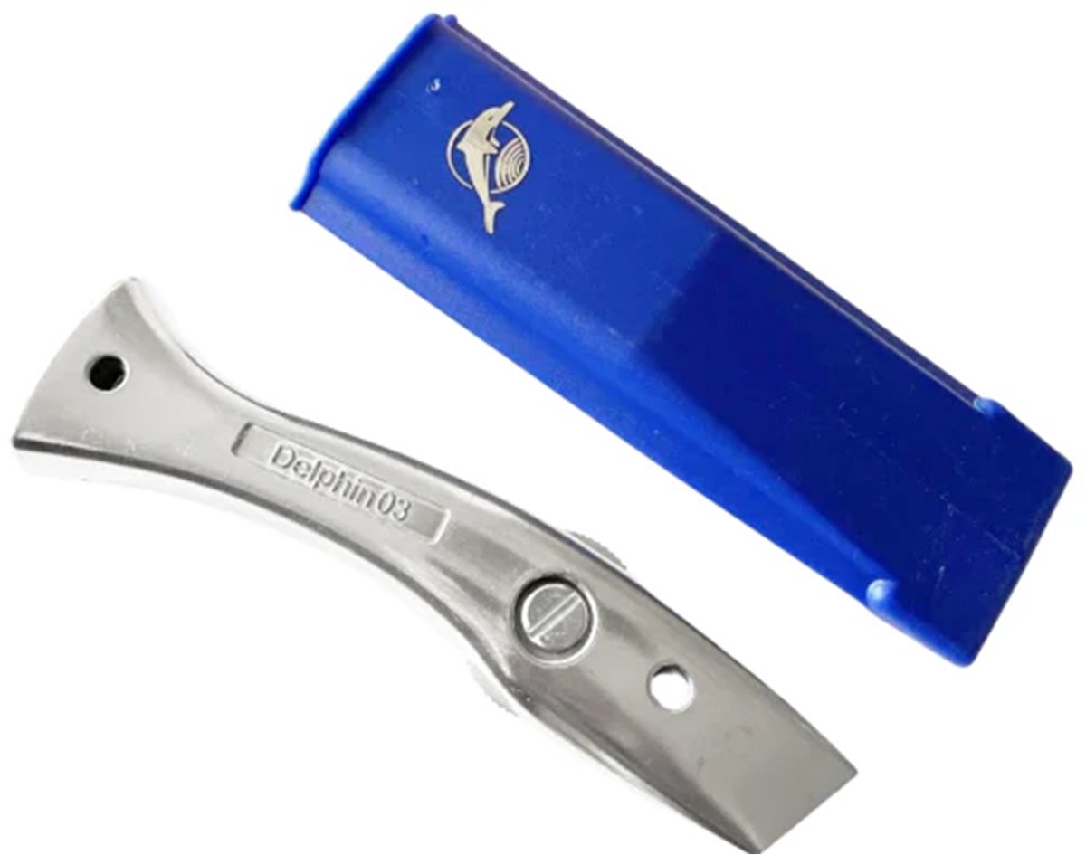 Delphin 03 Professioneel Stanleymes – Aluminium – Inclusief Kunststof Beschermhoes – Exclusief Reserve Mesjes