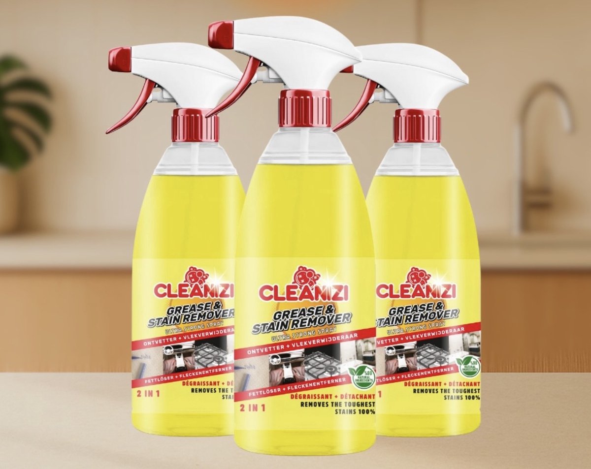 Cleanizi Ontvetter en Vlekverwijderaar - Ultrasterke Spray - 3x 1000ml