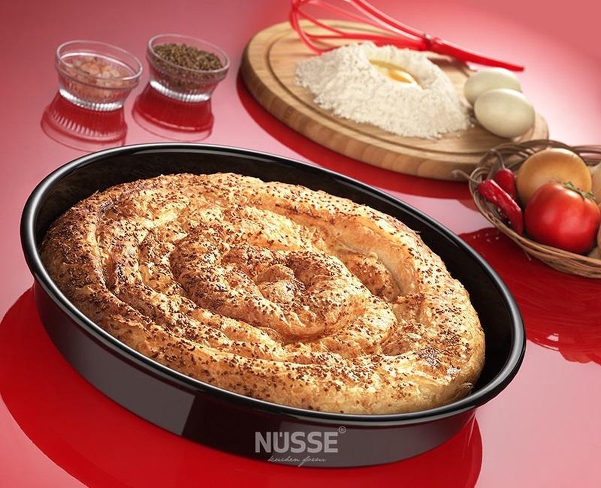 Nusse Oven Dish 36cm - Round Enamel Dish for Oven and Grill