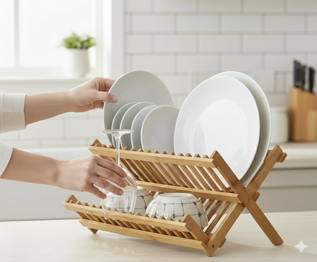 Cheffinger Afdruiprek - Bamboe - Inklapbaar