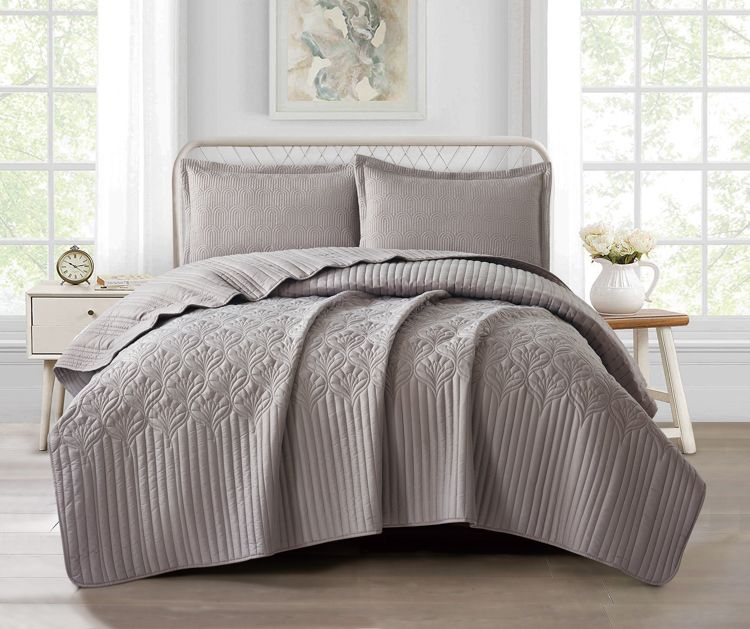 Cinar Nilufer Bedsprei Set 3-delig - Taupe - 260x240cm
