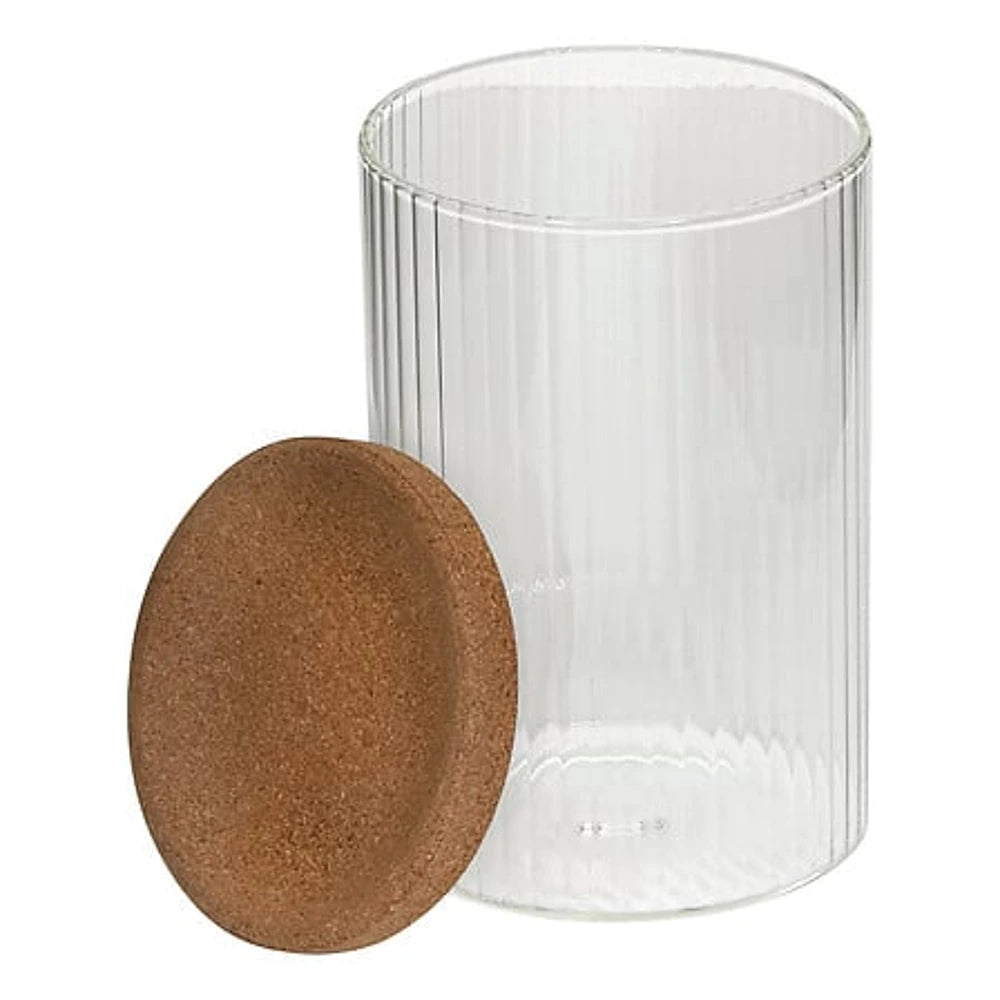 5Five Aufbewahrungsgläser – 3-teiliges Organizer-Set aus Glas und Kork – Transparent