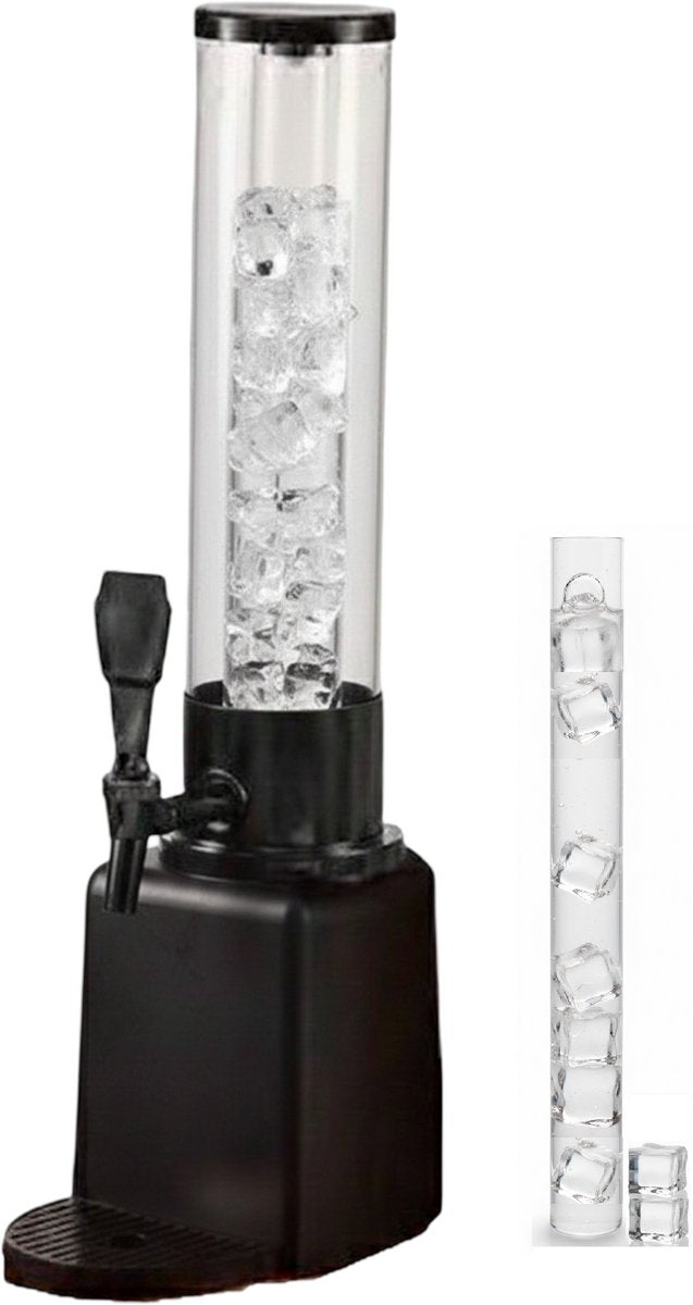 Cheffinger Drankdispenser met IJsblokjesreservoir en Tapkraan - 3L - Voor Frisdrank, Water, Sap en Cocktails - Perfect voor Feestjes en BBQ’s