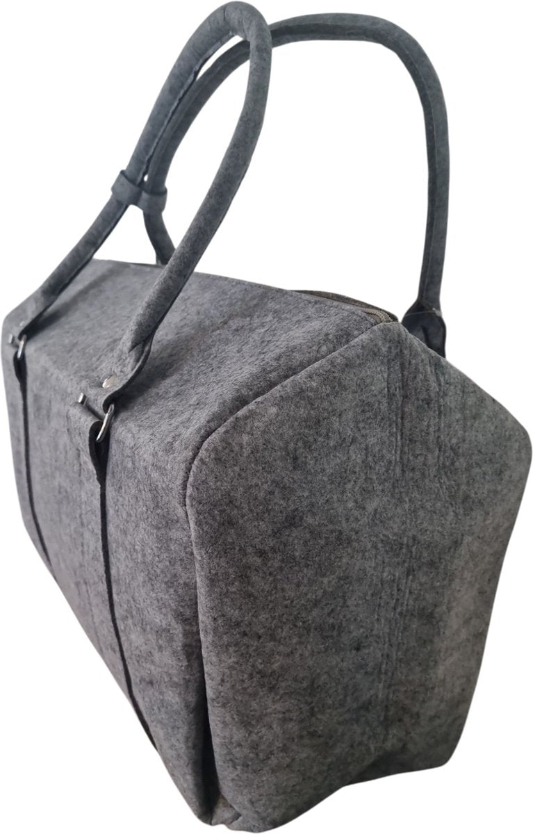 Viva Reistas Vilt met Rits - Lichtgrijs - Shopper - Weekendtas - Luiertas - 50x30x23cm