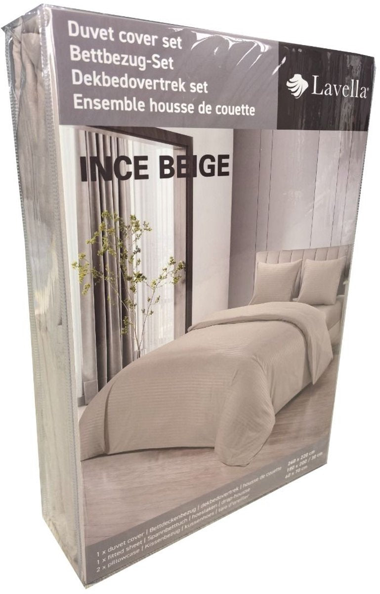 Lavella Ince Duvet Cover Set 4-piece - Beige - 240x220cm