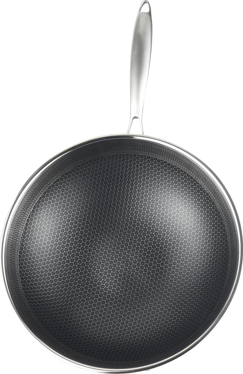 Cheffinger Wokpan - 32cm - RVS - Honingraat - Inductie