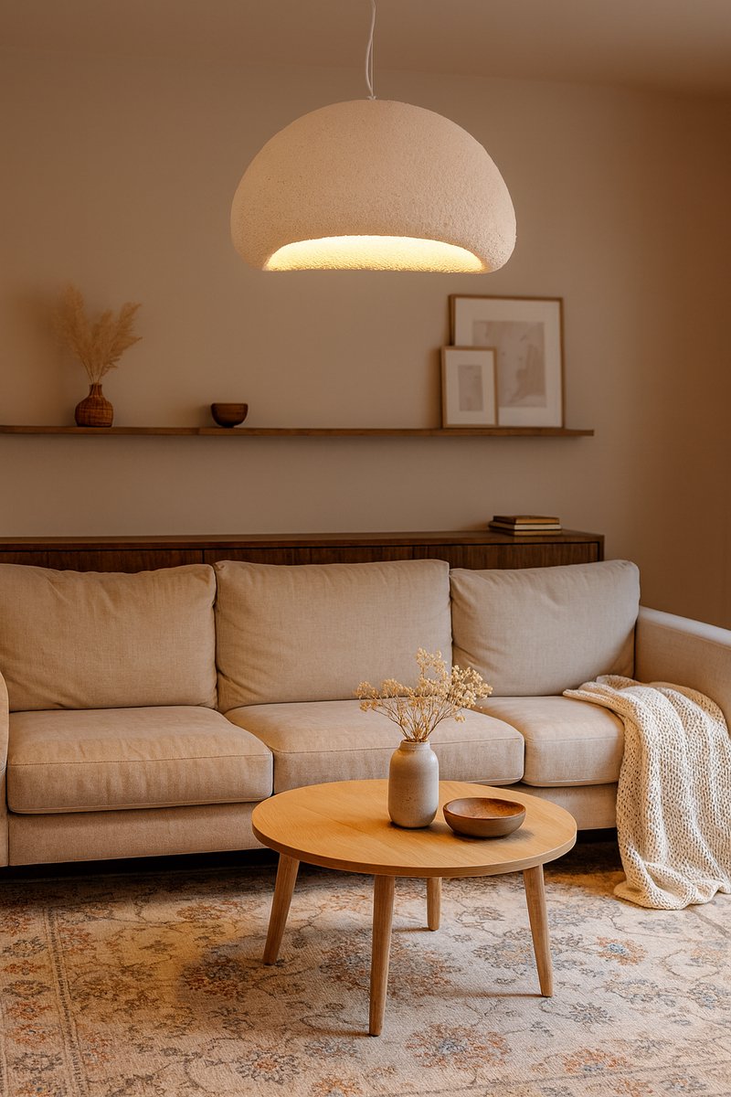 Kadirelli Hanglamp – Plafonniere Plafondlamp – Wabi Sabi – Japandi Hang Lamp – 50 CM – Wit – Slaapkamer Lamp – Hanglamp Eetkamer