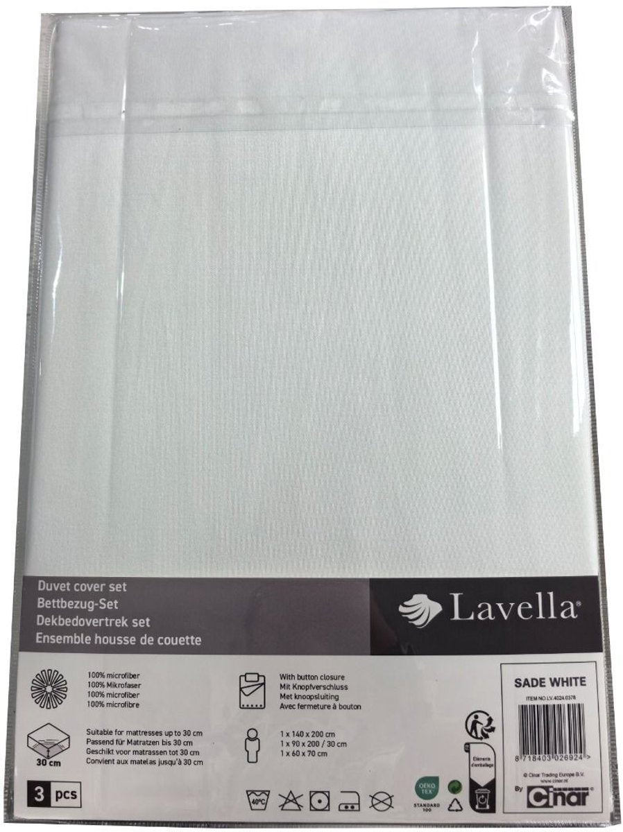 Lavella Sade Dekbedovertrek Set 4-delig - Wit - 240x220cm