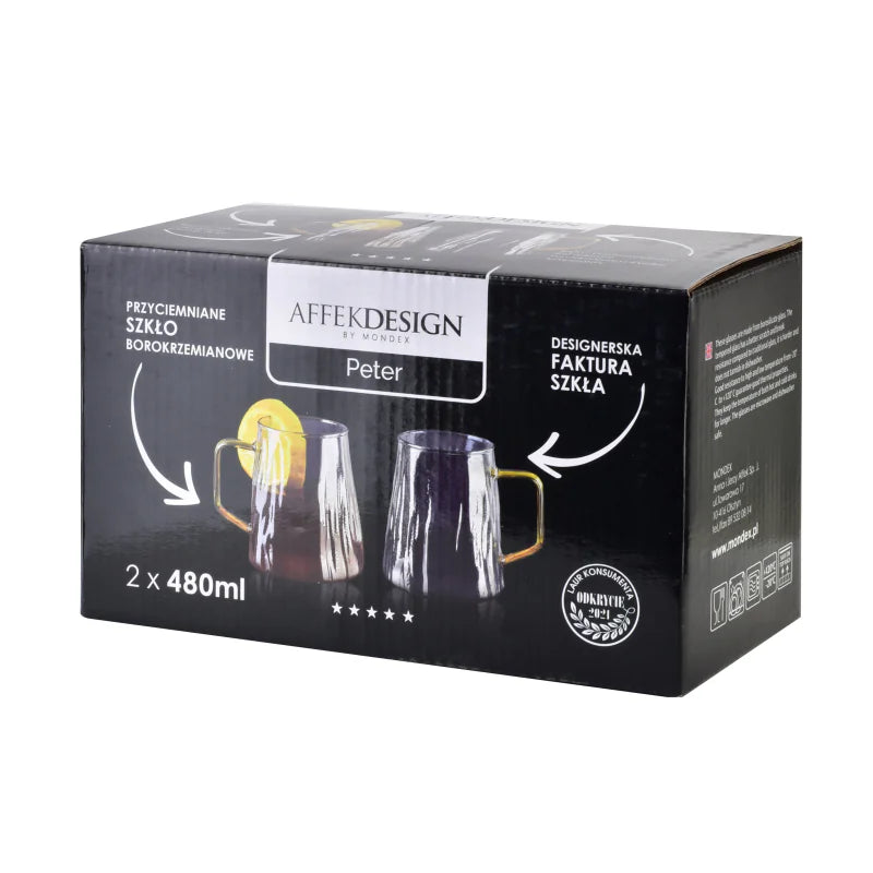 Affekdesign Gletsjerglazen Mok - 480ml - Set van 2 - Theeglas - Sapglazen