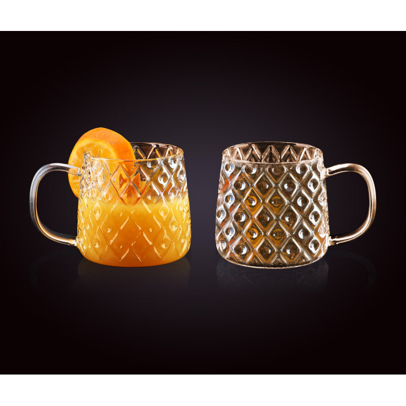 Affekdesign Vintage Glass Mug - 350 - Set of 2 - Juice Glasses - Tea Glass