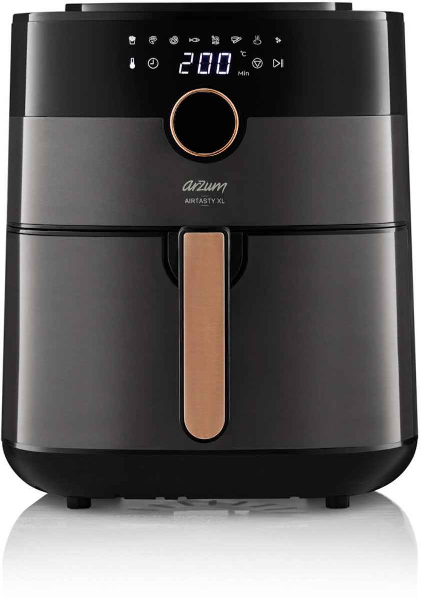 Arzum Airtasty XL Airfryer AR2091-0400 | Zwart/Koper - Heteluchtfriteuse - 6 Liter - 1750W