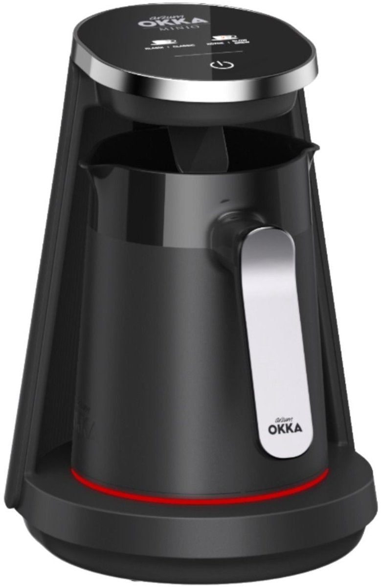 Arzum OKKA New Minio Jet 2 - Turks Koffiezetapparaat - Zwart/Chroom - Dubbelzijdige Koffiepot - 1-4 kopjes - 400W