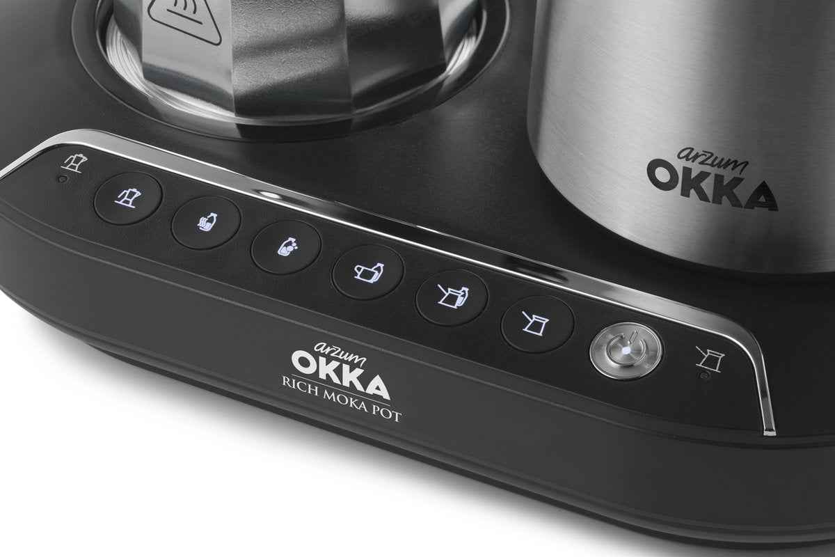 Arzum OKKA Rich Moka Koffiepot OK0027-0500 | RVS/Zwart - Moka- en Espressopot - 7 functies - 1350W