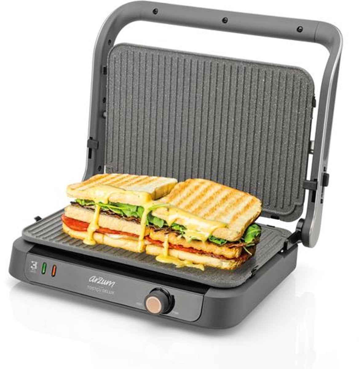 Arzum Tostcu Delux Grill en Sandwichmaker AR2001-0700 | Inox - Contactgrill - 1800W