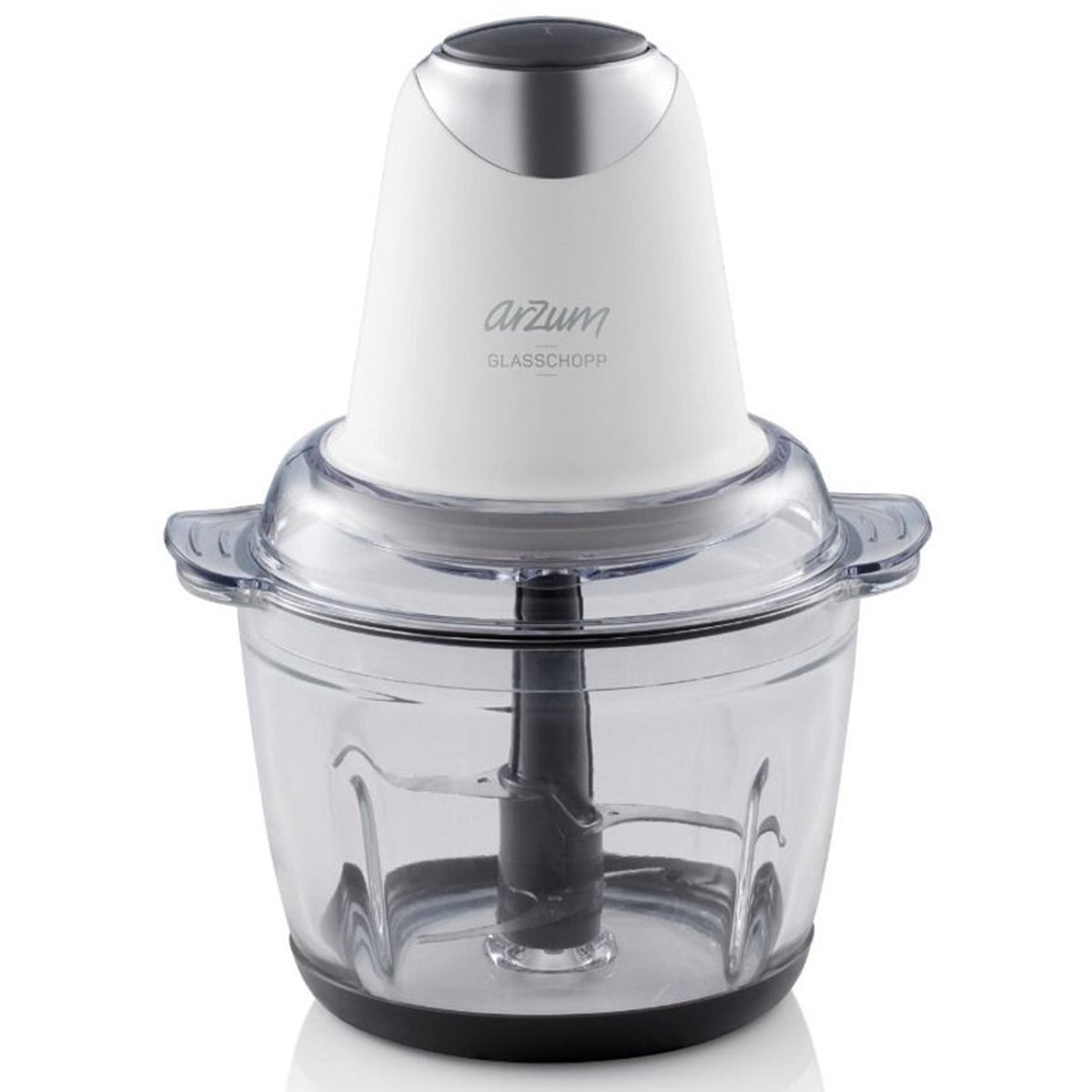 Arzum Glasschopp - Elektrische Hakmolen - Wit - Glazen Mengkom - 2 Liter - 300W