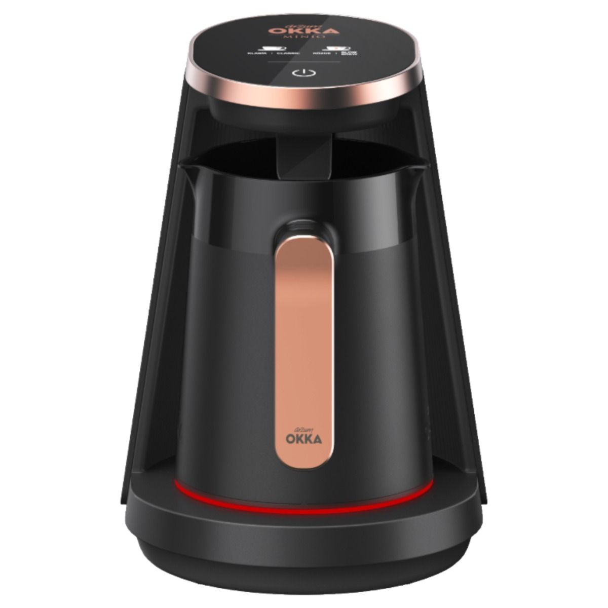 Arzum OKKA New Minio Jet 2 - Turks Koffiezetapparaat - Zwart/Koper - Dubbelzijdige Koffiepot - 1-4 kopjes - 400W