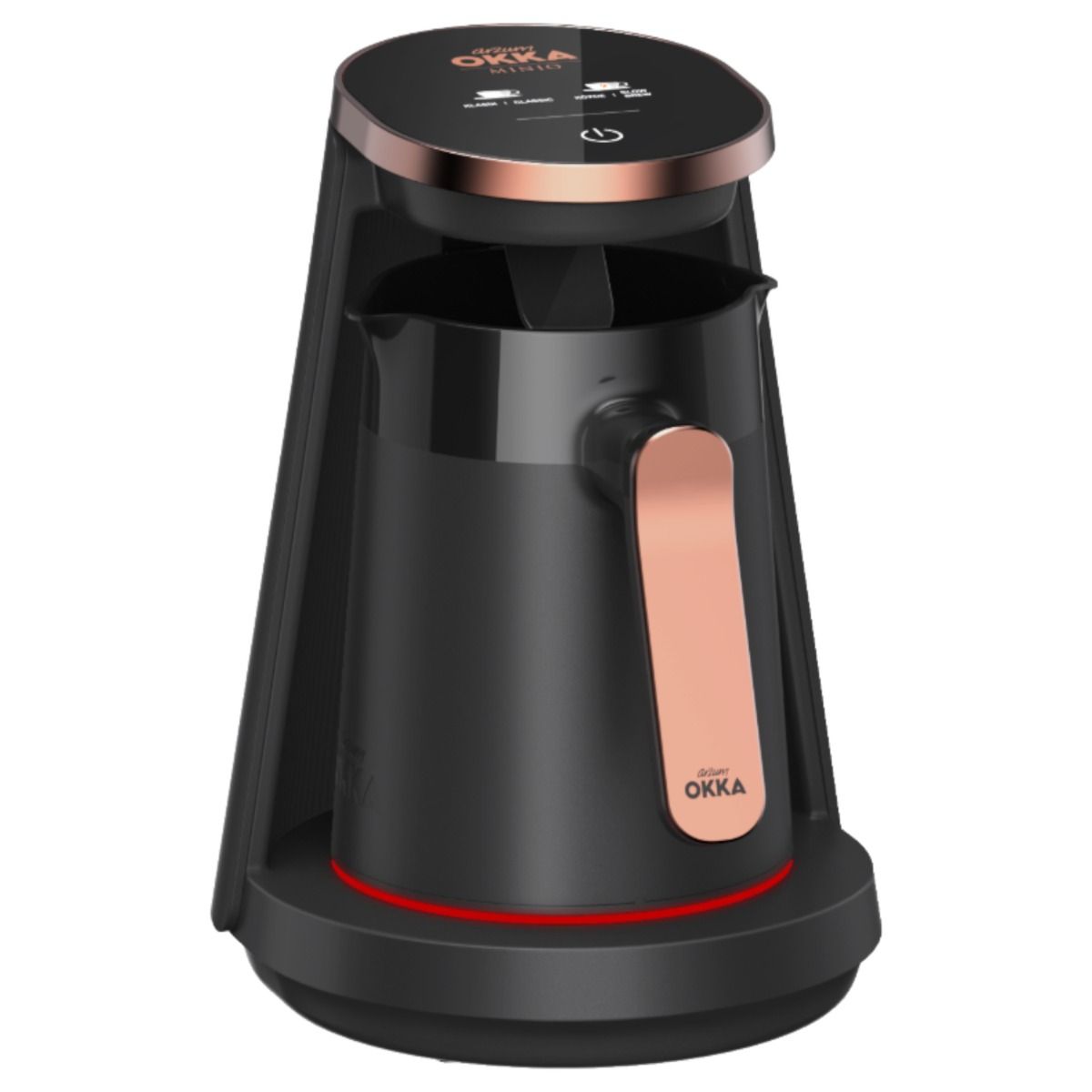 Arzum OKKA New Minio Jet 2 - Turks Koffiezetapparaat - Zwart/Koper - Dubbelzijdige Koffiepot - 1-4 kopjes - 400W