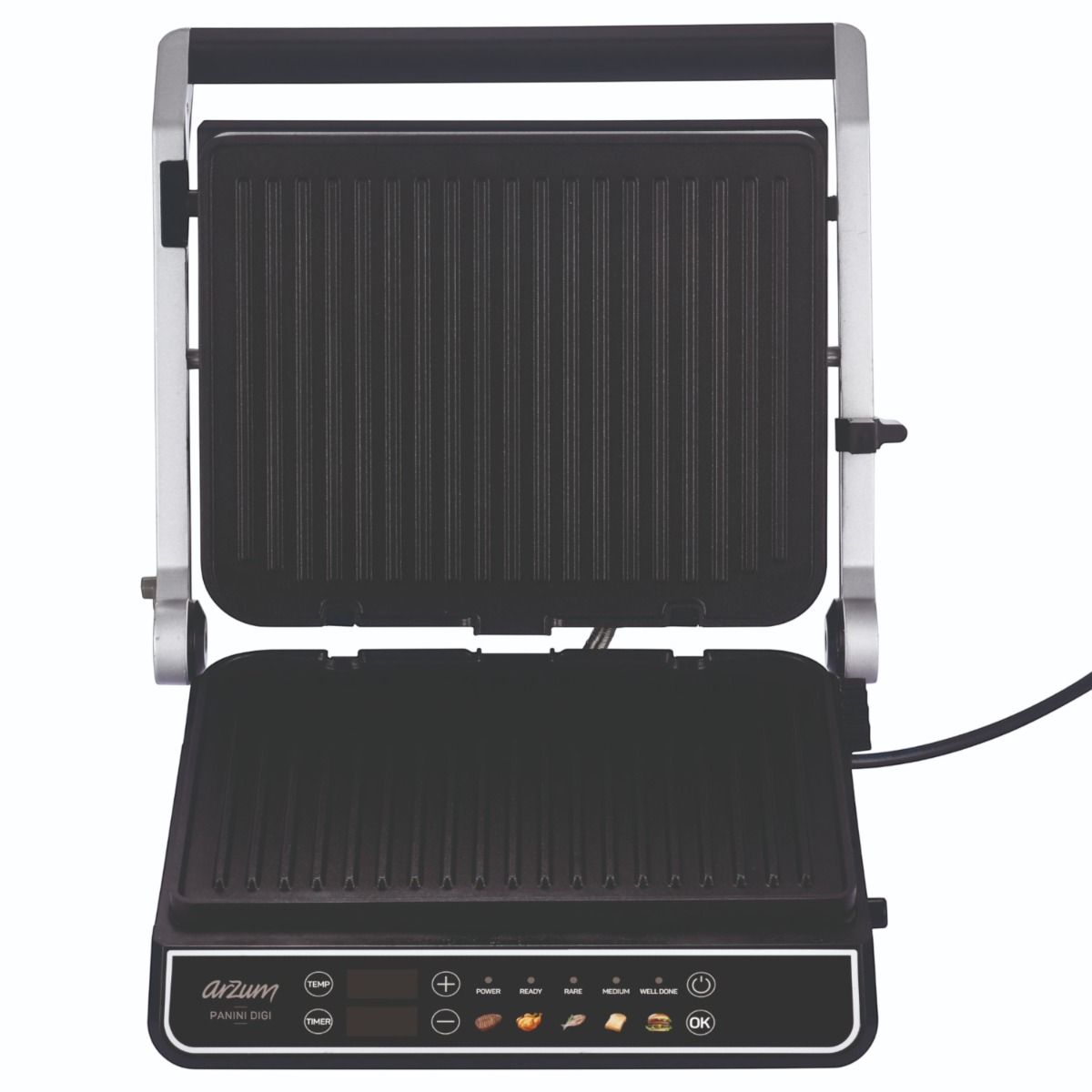 Arzum Panini Digi Grill & Sandwichmaker - Inox - Zilver - 2000W
