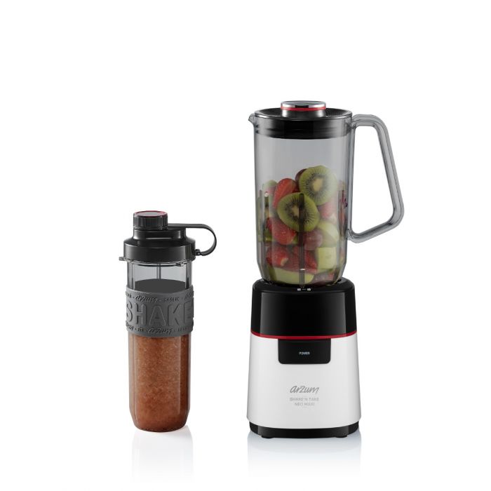 Arzum Shake 'n Take Neo Maxi Blender - Wit - 500W - 1000ML kan - 570ML drinkfles