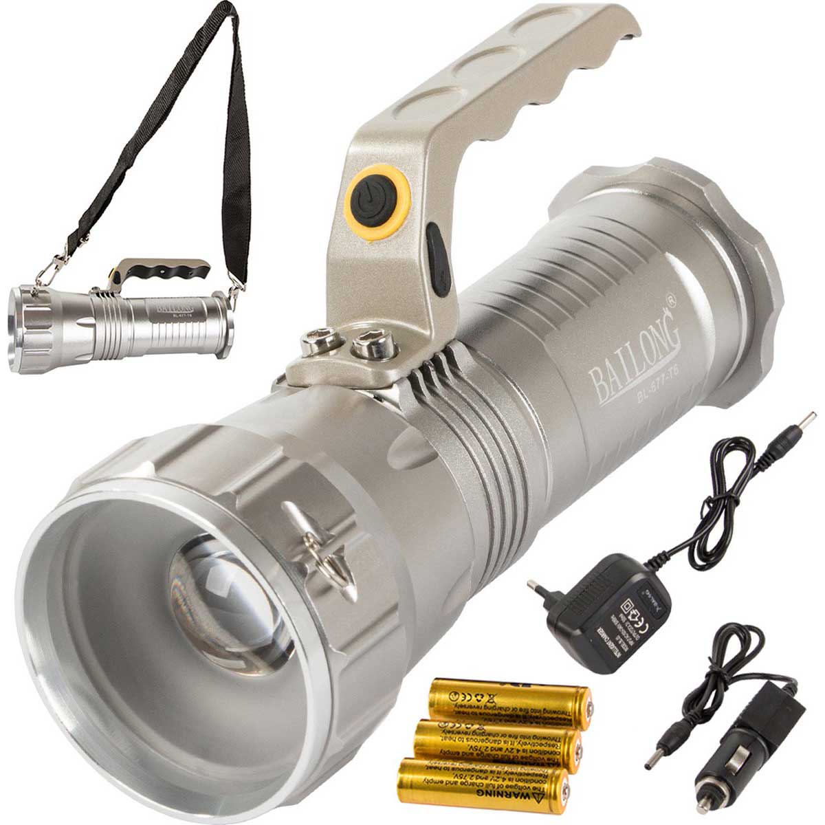 BAILONG Militaire Zaklamp - Zoeklamp – CREE XM-L T6 LED – Met Zoomfunctie