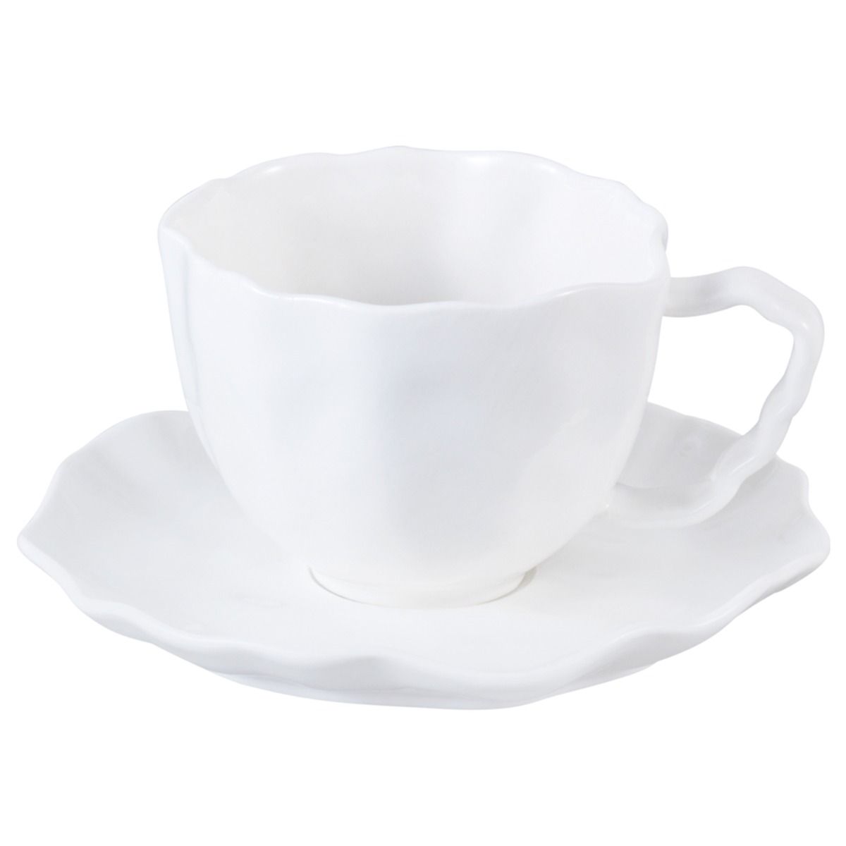 Bricard Angles Koffieset - 12-delig - Wit - 225ml - Porselein - Koffiekopjes