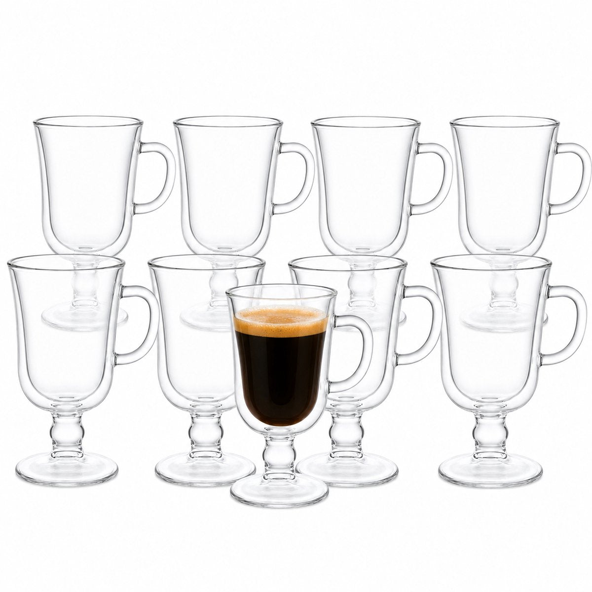 Bricard Dubbelwandige Irish Coffee Glazen - 260ml - 8 Stuks - Koffieglazen - Latte Macchiato Glazen