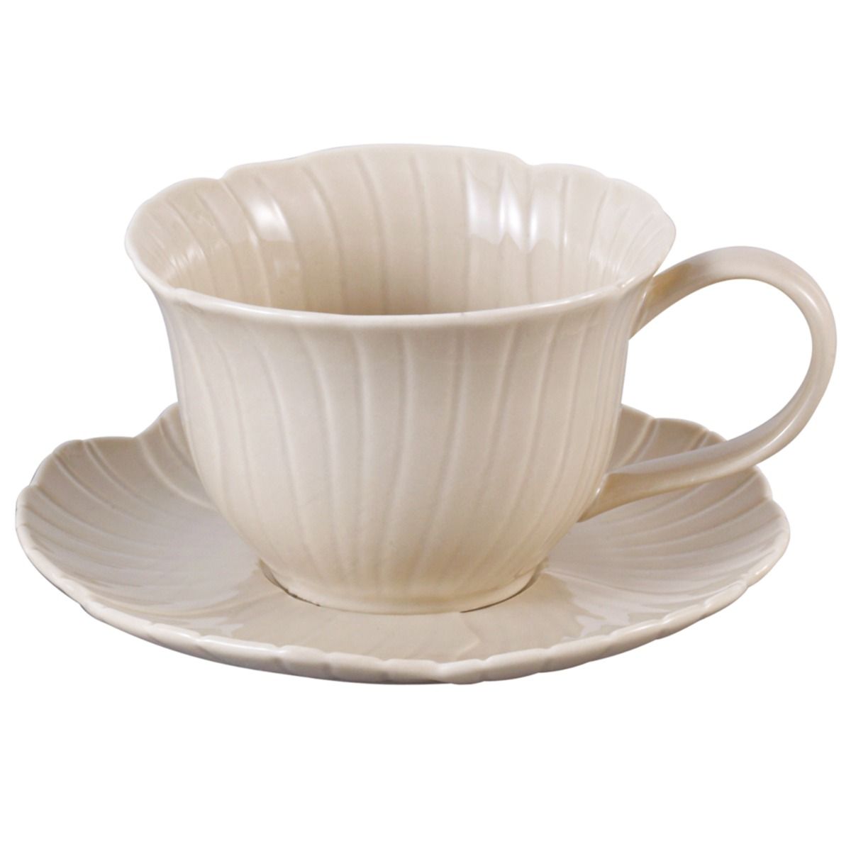 Bricard Florange Koffieset - 12-delig - Taupe - 225ml - Porselein - Koffiekopjes