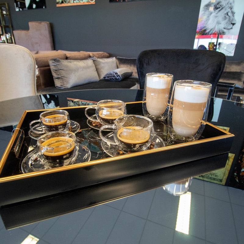 Bricard Glassware Dubbelwandige Glazen met Schotel - 140ml - Set van 2 - Koffieglas - Koffieglazen en onderzetters