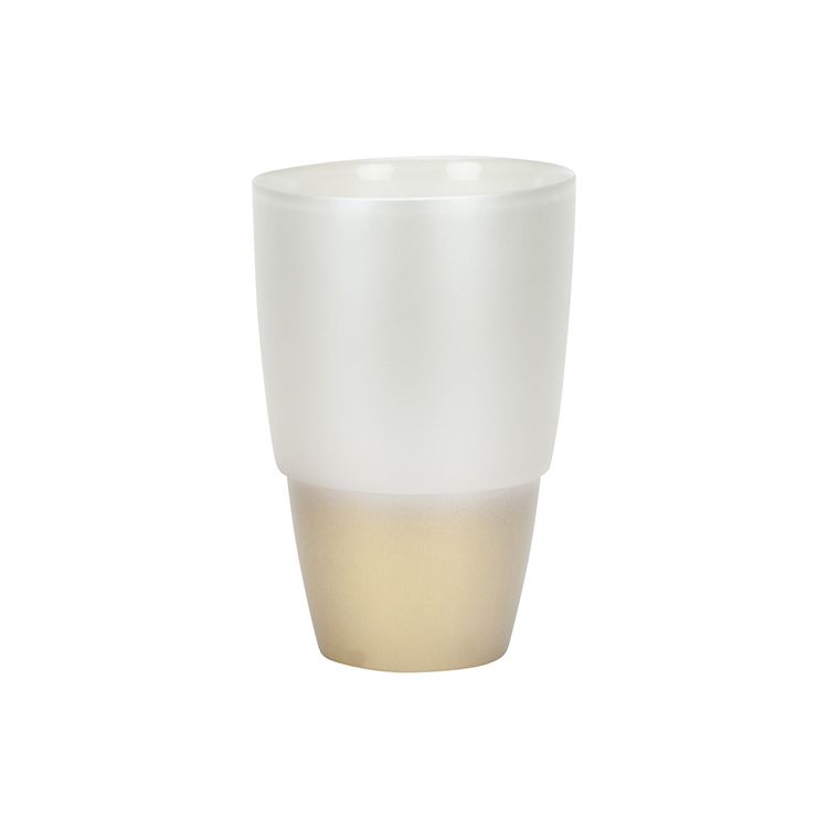 Bricard Glassware Easy Vase L – Weiß / Gold – Blumentopf