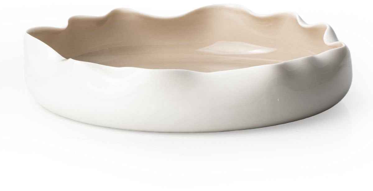 Bricard Nice - Porseleinen Serviesset Set - Dinner Set - 25-delig - 6-Persoons - Wit/Taupe - Japandi