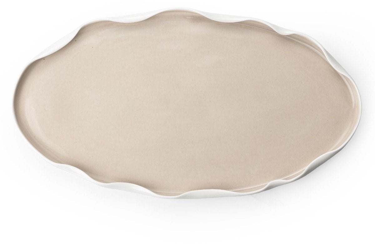 Bricard Nice - Porseleinen Serviesset Set - Dinner Set - 25-delig - 6-Persoons - Wit/Taupe - Japandi