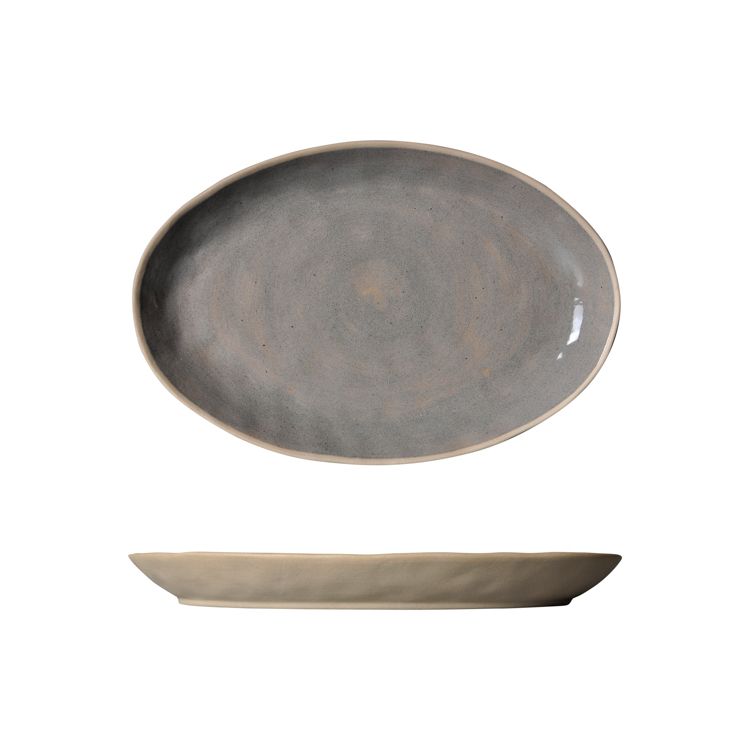 Bricard Albi - Porseleinen Serviesset Set - Dinner Set– 25-delig – 6 Persoons – Donkergrijs