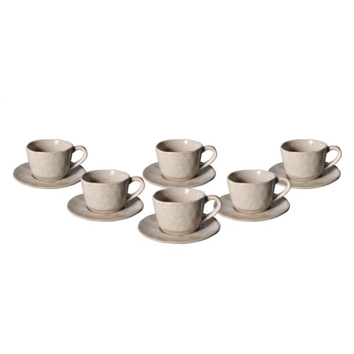 Bricard Albi Espressoset - 12-delig - Keramiek - 100ml - Lichtgrijs