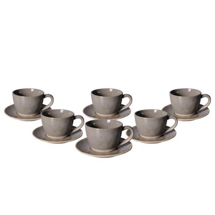 Bricard Albi Koffieset - 12-delig - Keramiek - 160ml - Donkergrijs