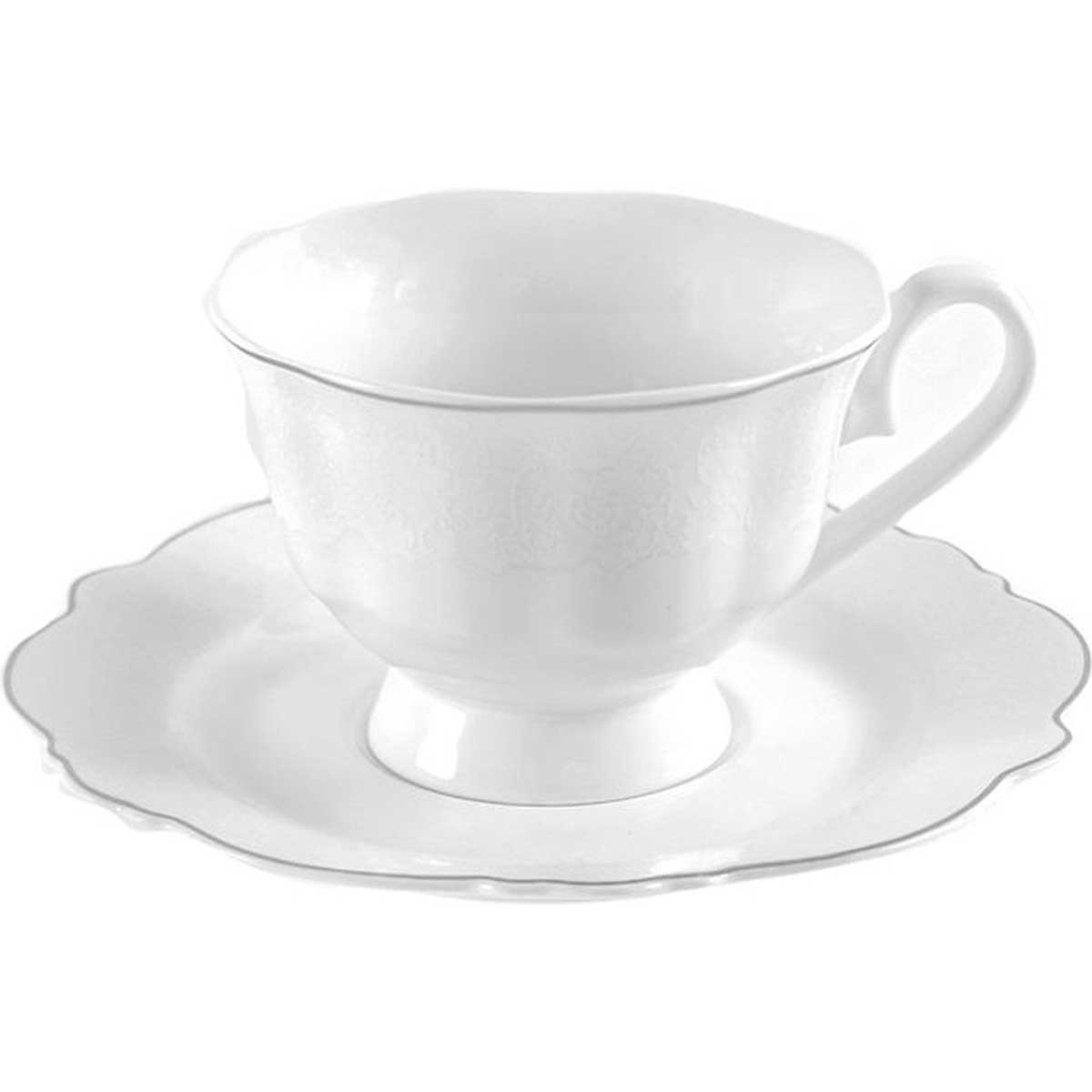 Bricard Arras Koffieset - 12-delig - Wit - Koffie Kopjes en Schoteltjes
