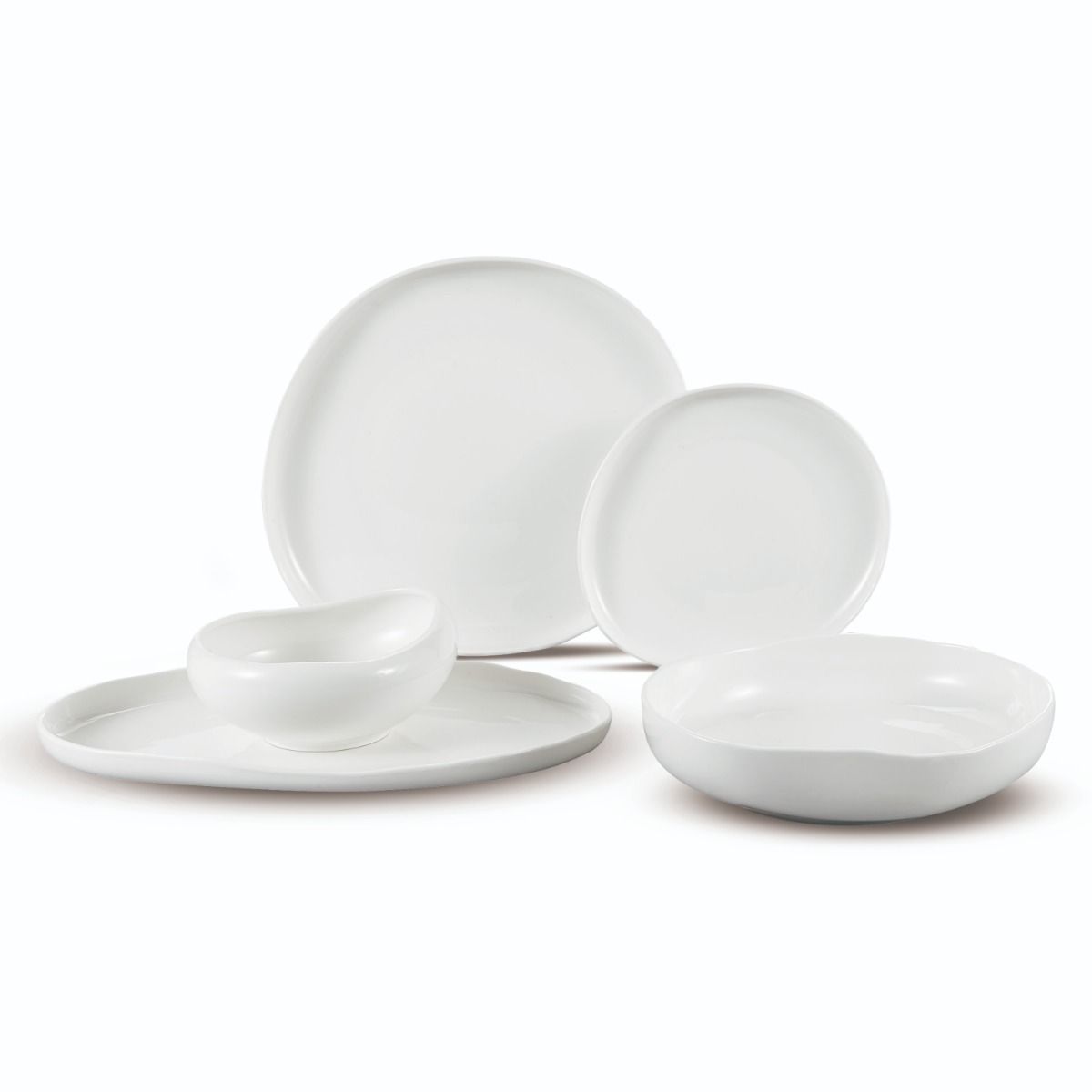 Bricard Barles - Porseleinen Serviesset Set - Dinner Set - 25-delig - 6-Persoons - Wit