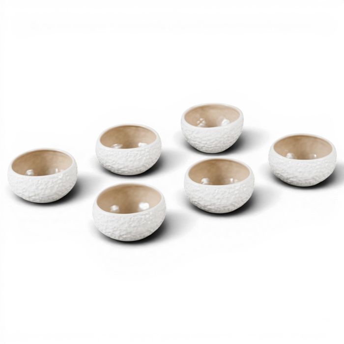 Bricard Barles Stone Kommenset - 6-delig - Ø8,5x4cm - Wit/Taupe