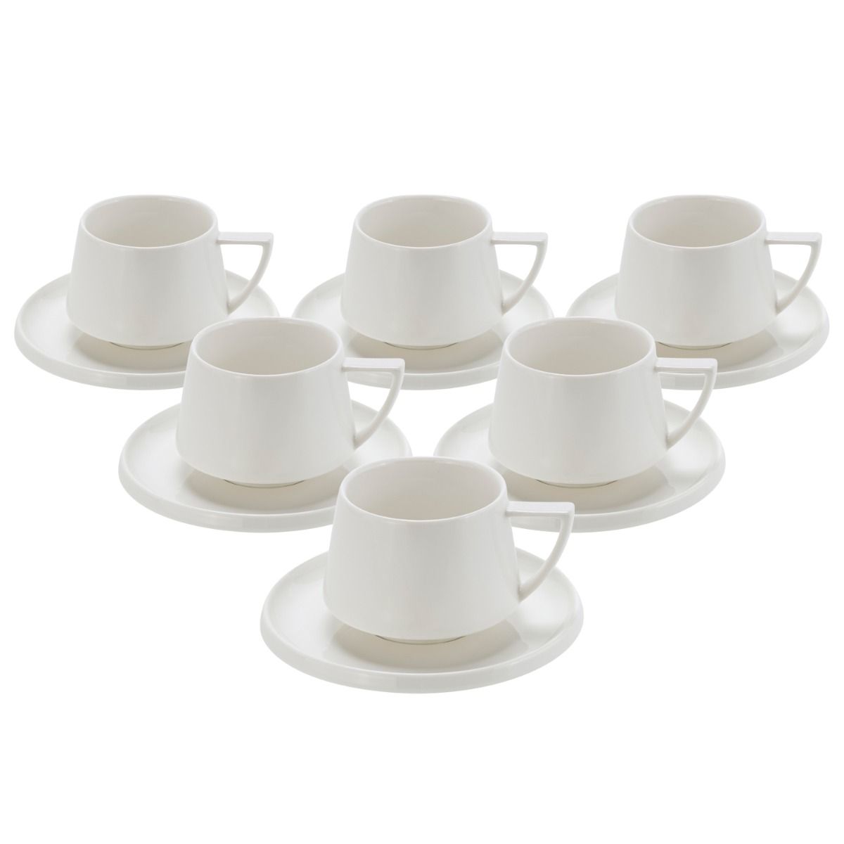 Bricard Bellon Espressoset - 12-delig Wit - 125ml - Porselein - Koffiekopjes