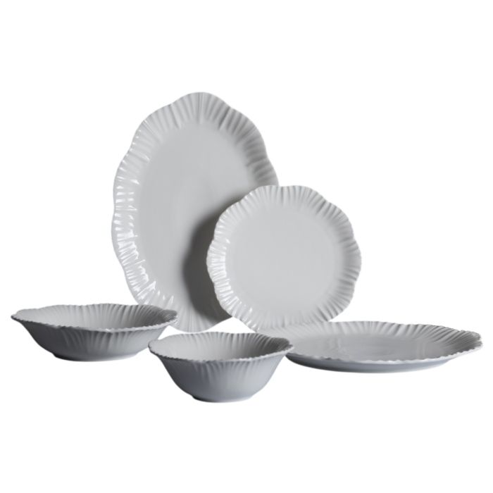 Bricard Bernis - Serviesset - 25-delig - 6-Persoons - Wit - Dinner Set - Keramiek