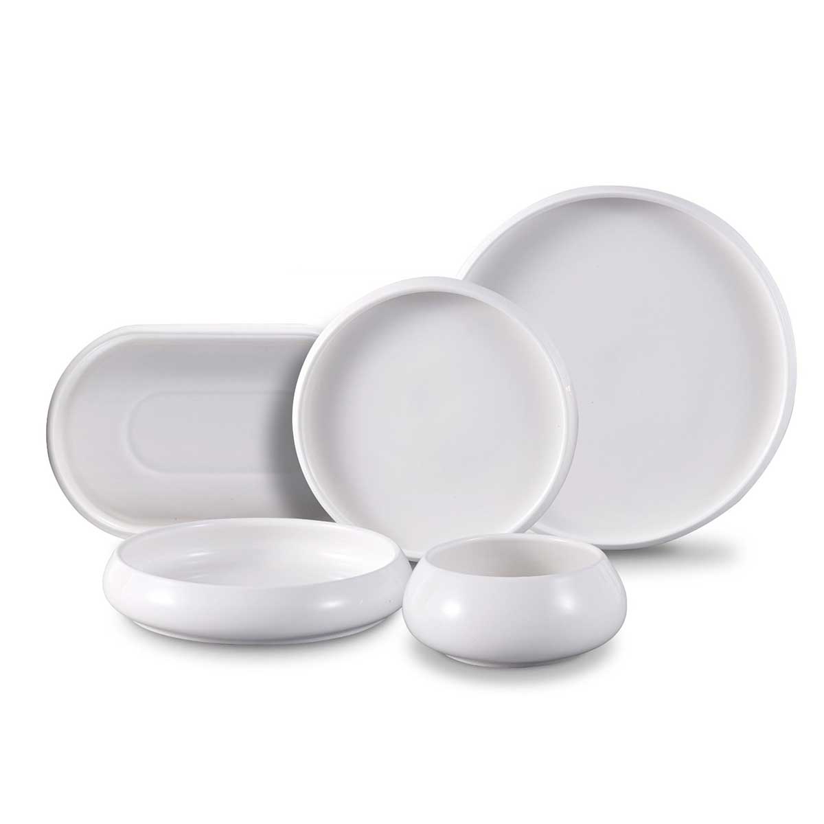 Bricard Bondy - Porseleinen Serviesset Set - Dinner Set - 25-delig - 6-Persoons - Wit